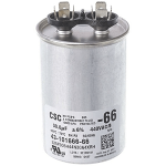 Round Dual Run Capacitor, 45/10, MFD, 440V